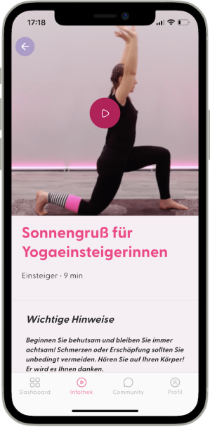 PINK! Coach Mockup Bewegung Yogaübung